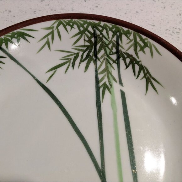 2 Kutani Eggshell China soup bowls Hand Painted Bamboo Geometric Border Japan Pr - Picture 8 of 11